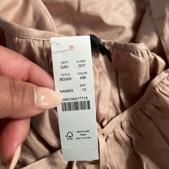 NWT J.Crew Top 12 Cinched Waist Herringbone Cotton Prairie BG306 - Picture 6 of 11